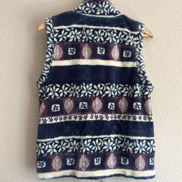 Vintage Oregon Fleece Patterned Soft Vest Size Small Purple Pink Pastel Fluffy - Picture 3 of 4